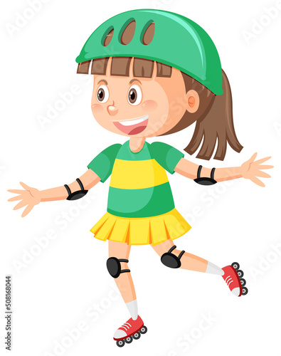 Cute girl on inline skates
