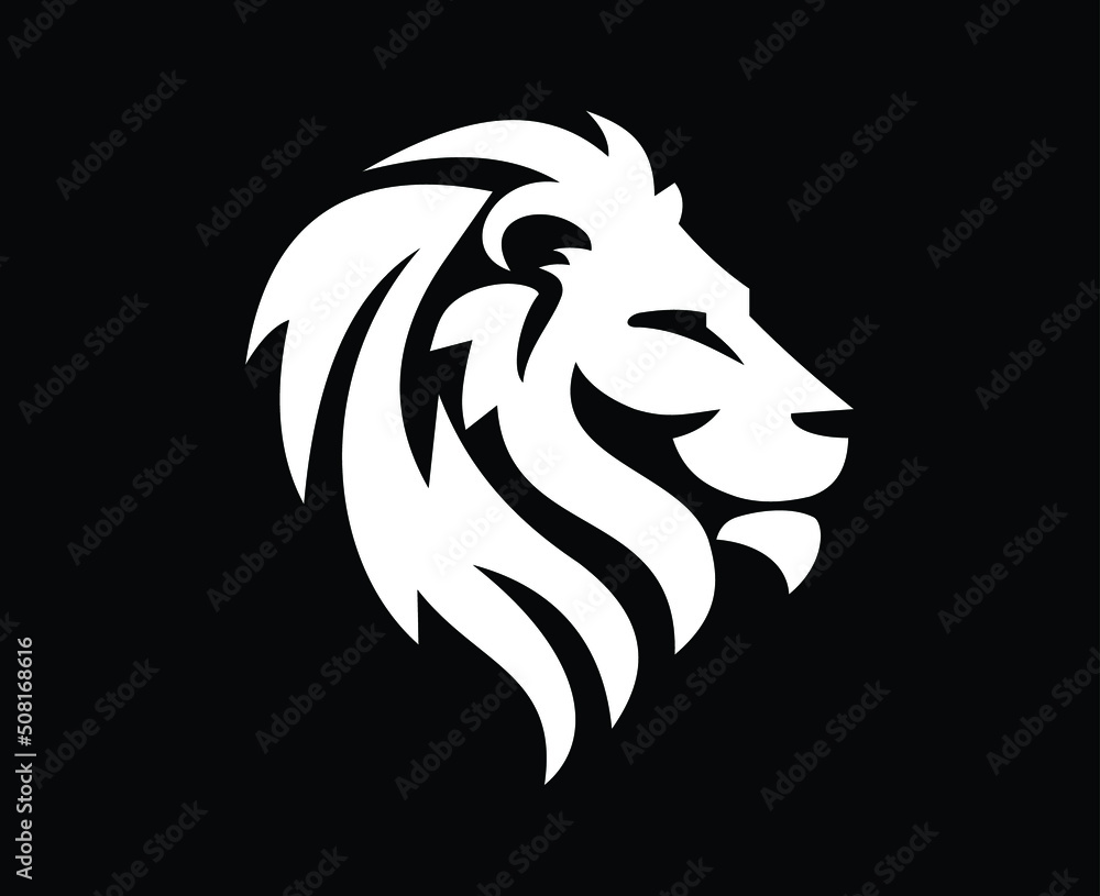 fierce lion head logo with mane fierce lion head logo with mane