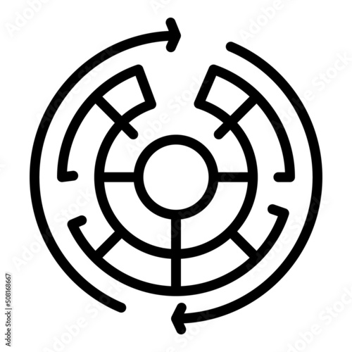 Labyrint icon outline vector. Business career. Hero hope