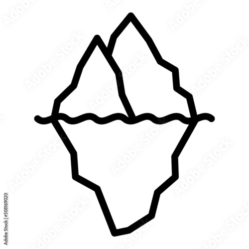 Ice berg icon outline vector. Iceberg polar. Under wave