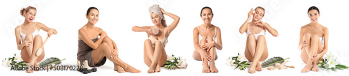 Set of pretty women with sp...