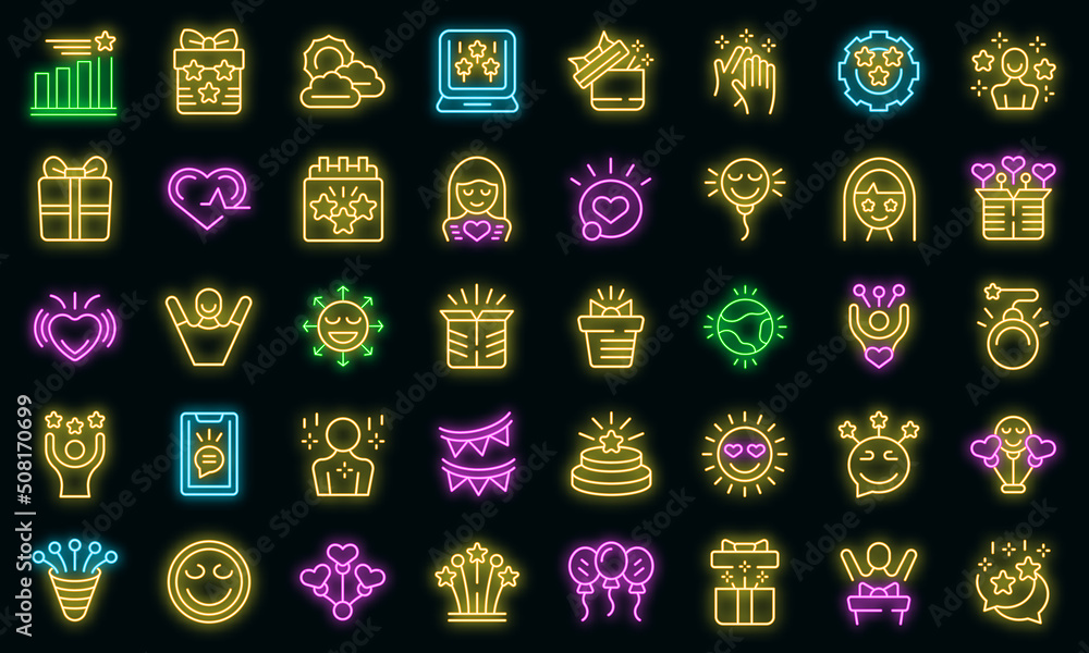 Olive oil icons set outline vector. Tree food. Cooking extra vector neon