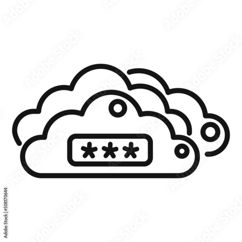 Data cloud password recovery icon outline vector. Page log