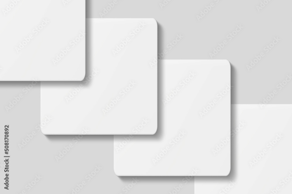 Stack blank square business card for mockup. 3D Render. Stack blank square business card for mockup. 3D Render.