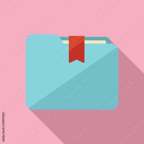 Folder bookmark icon flat vector. Book mark