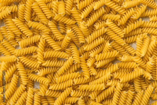 Fusilli pasta close-up, fusilli background