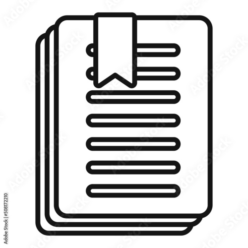 Paper story mark icon outline vector. Book star © anatolir