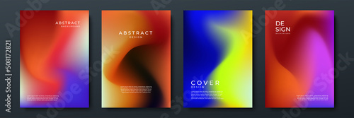 Set of abstract soft blurred gradients background graphic design template for brochure, banner, wallpaper, mobile screen, annual report.