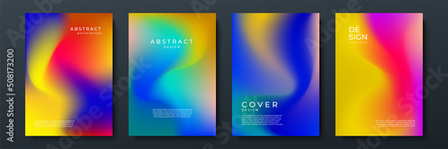 Blurred backgrounds set with modern abstract blurred color gradient patterns. Templates collection for brochures, posters, banners, flyers and cards. Vector illustration.