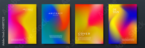 Blurred backgrounds set with modern abstract blurred color gradient patterns. Templates collection for brochures, posters, banners, flyers and cards. Vector illustration.
