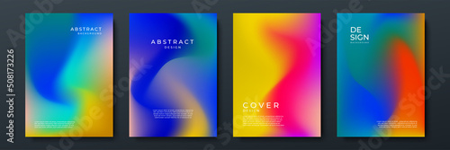 Blurred backgrounds set with modern abstract blurred color gradient patterns. Templates collection for brochures, posters, banners, flyers and cards. Vector illustration.