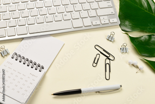 Modern keyboard, calendar, ...