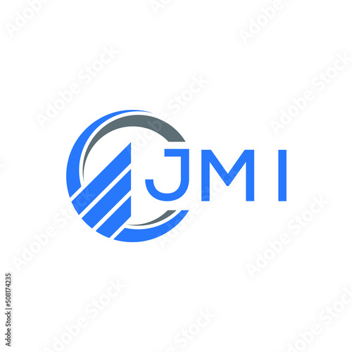 JMI Flat accounting logo design on white  background. JMI creative initials Growth graph letter logo concept. JMI business finance logo design. photo