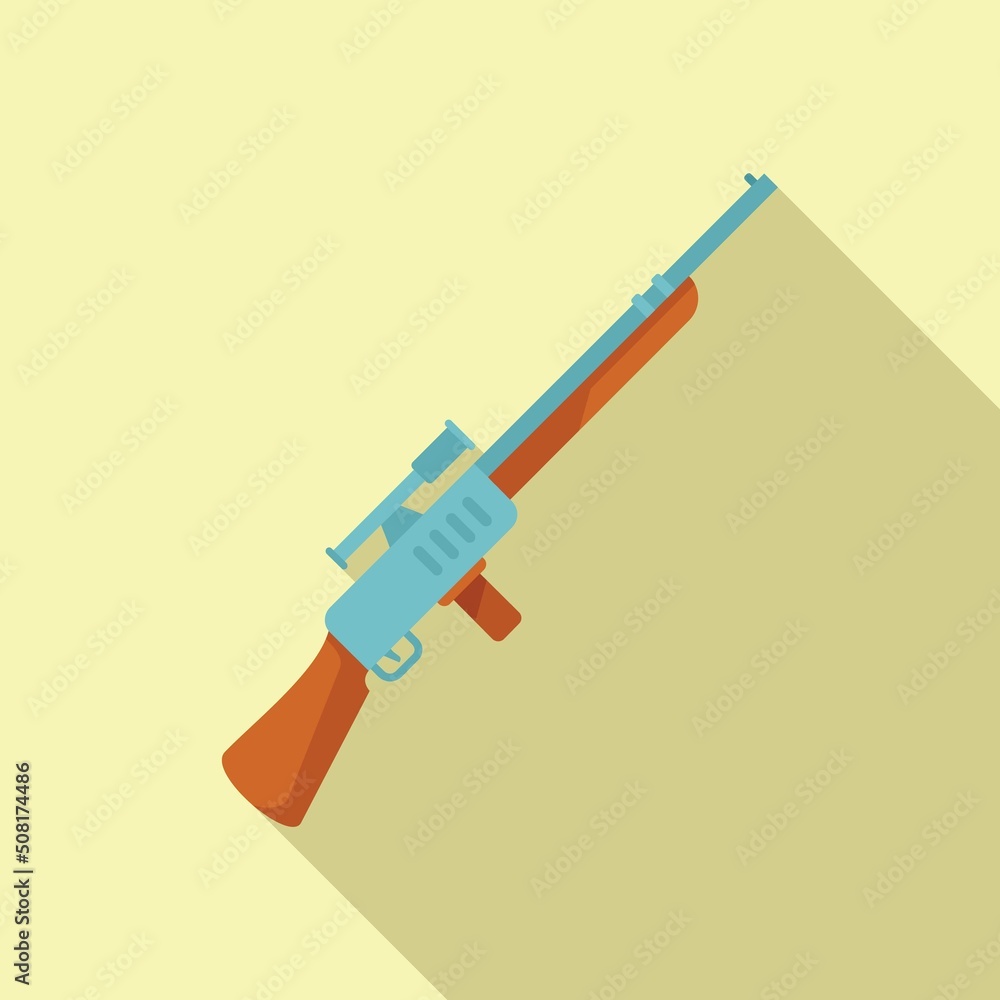 War sniper icon flat vector. Weapon gun War sniper icon flat vector. Weapon gun