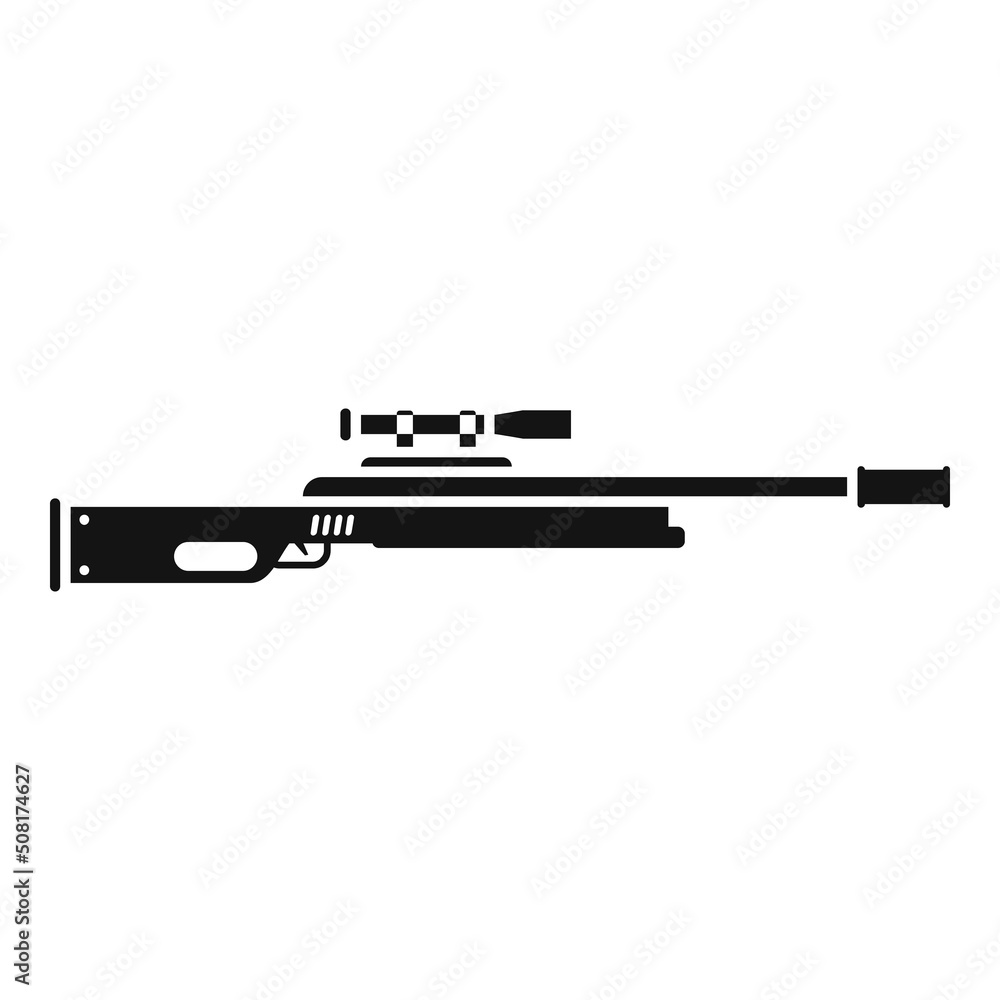 Sniper rifle icon simple vector. Weapon gun