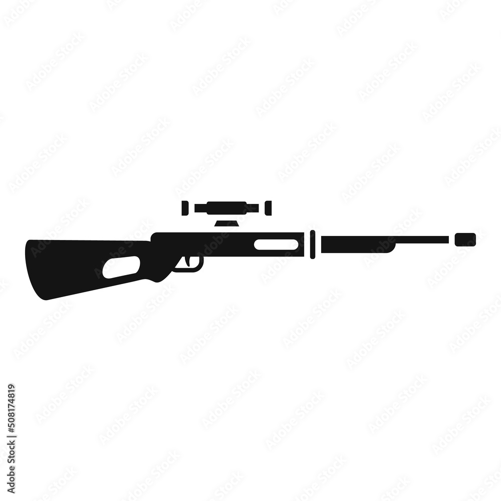 Military sniper icon simple vector. Weapon gun