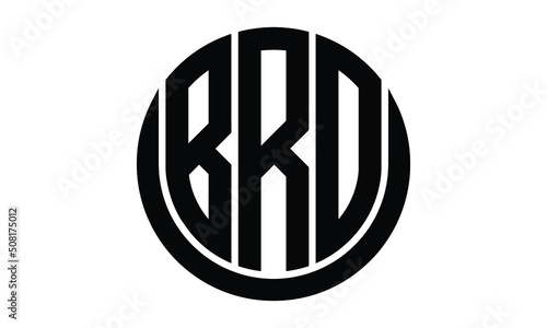 BRO shield with round shape logo design vector template | monogram logo | abstract logo | wordmark logo | lettermark logo | business logo | brand logo | flat logo.