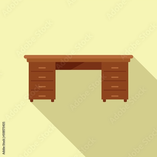 Small table icon flat vector. Wood furniture © anatolir