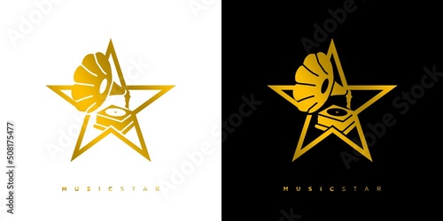 Modern and elegant music star logo design