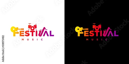 Modern and unique music festival logo design