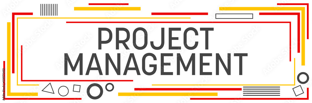 Project Management Lines Squares Shapes Horizontal Red Yellow 