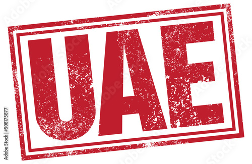 UAE. United Arab Emirates. Vector Red Rubber Stamp.
