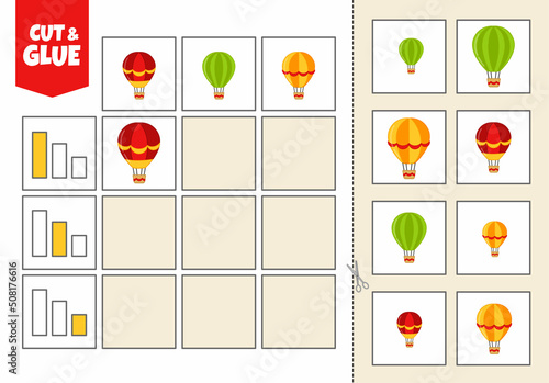 Activity for pre sсhool years kids and toddlers. Cut out the cards and glue them to the correct place in the table.
