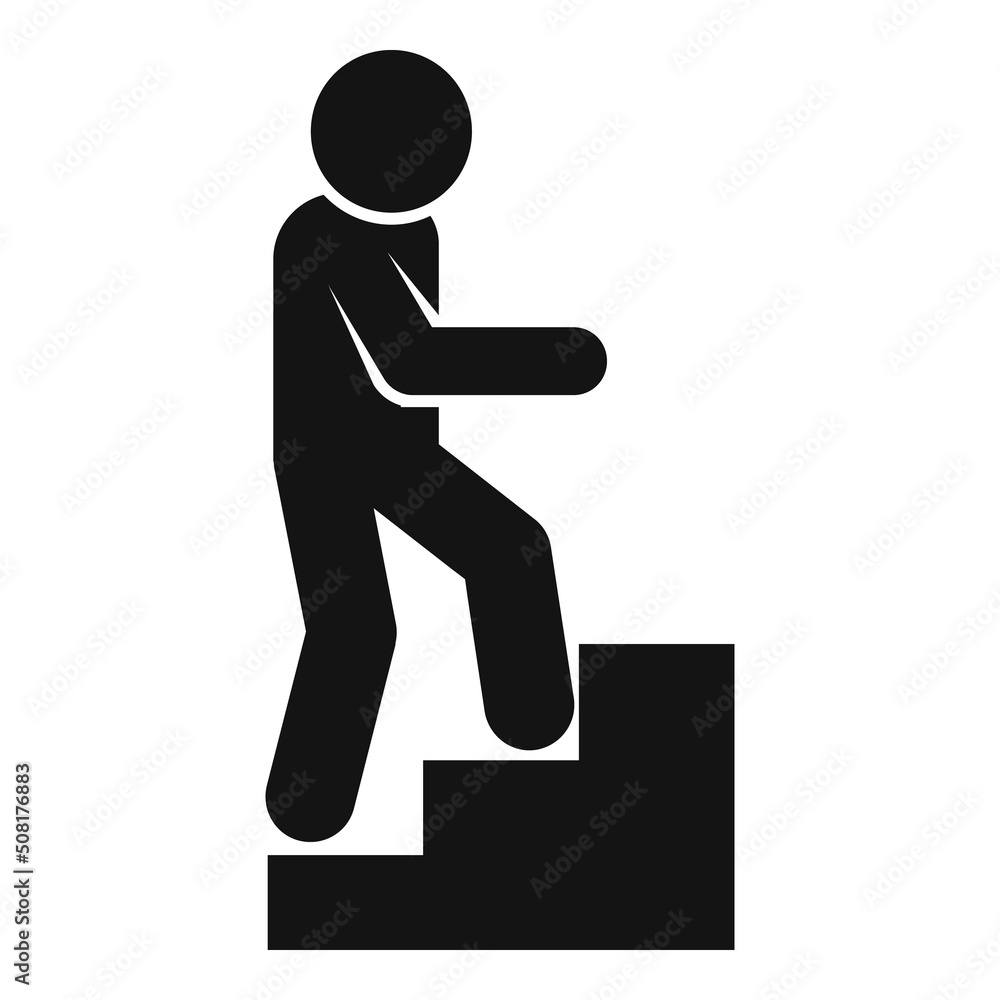 Stairs up effort icon simple vector. Career union Stairs up effort icon simple vector. Career union