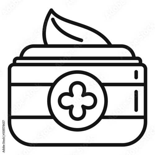 Canola cream jar icon outline vector. Oil plant