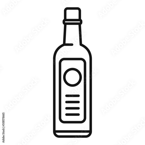 Canola oil bottle icon outline vector. Plant flower