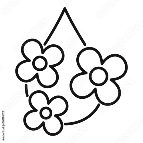 Canola flower oil drop icon outline vector. Plant seed