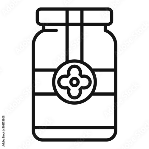 Canola jar icon outline vector. Plant flower