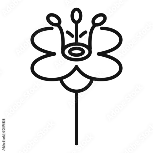 Flower label canola icon outline vector. Oil plant
