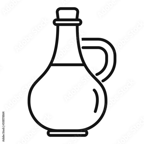 Canola oil glass bottle icon outline vector. Plant seed