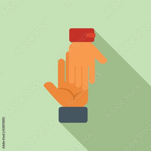 Credibility hands icon flat vector. Customer trust