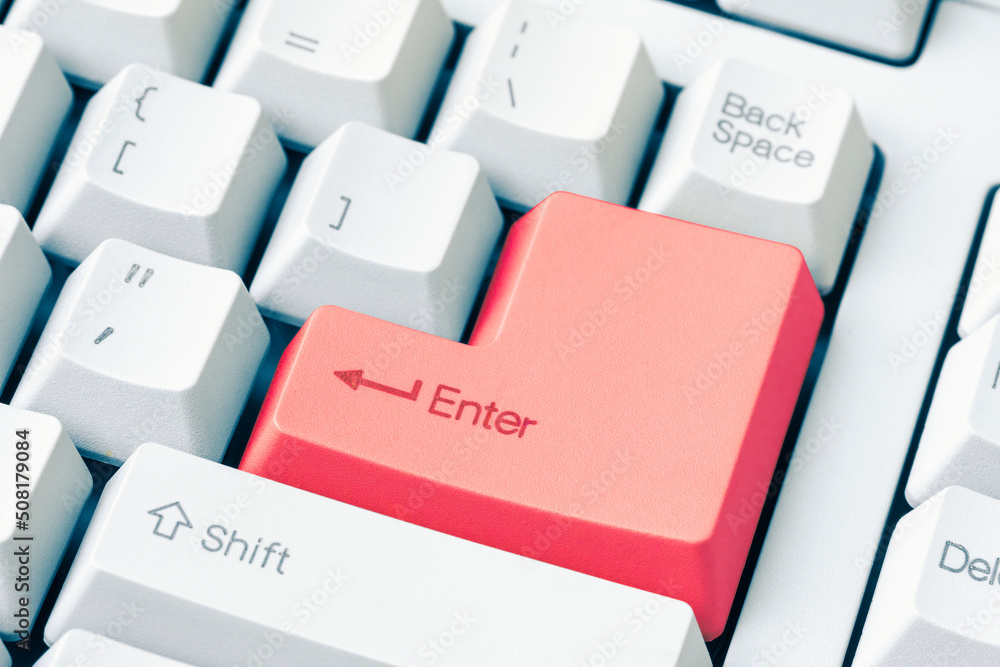 Keyboard with red Enter key Keyboard with red Enter key