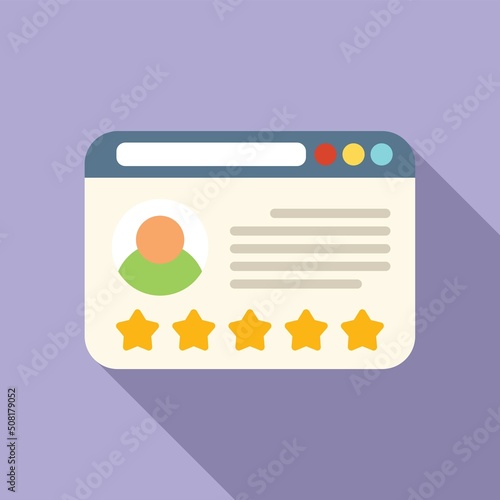 Web review icon flat vector. Customer trust