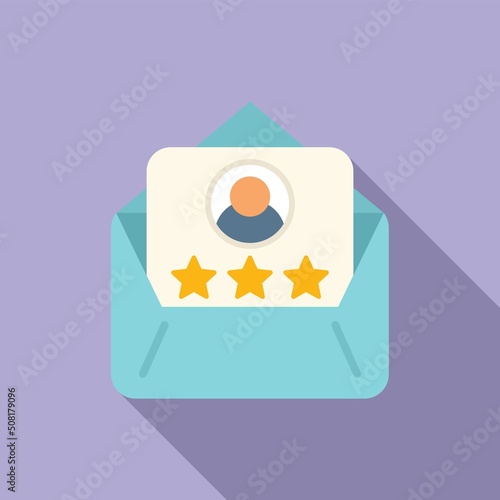 Mail review icon flat vector. Customer trust