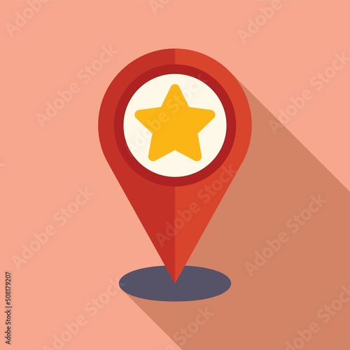 Review location icon flat vector. Customer trust