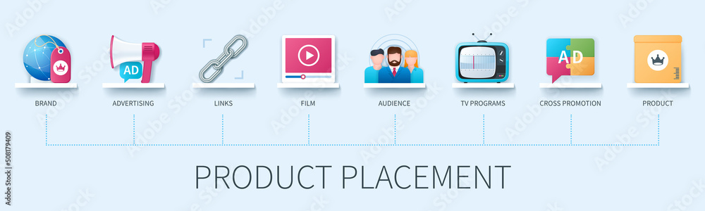Product placement vector infographics in 3d style - obrazy, fototapety, plakaty 