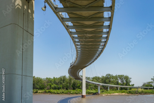 The Bob Kerrey Pedestrian Bridge in Omaha, Nebraska photo