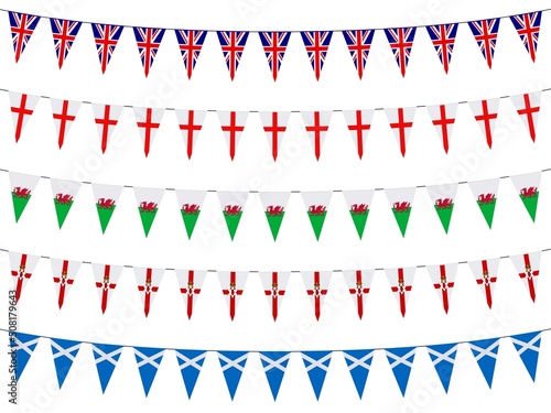 Garlands of United Kingdom on a white background	