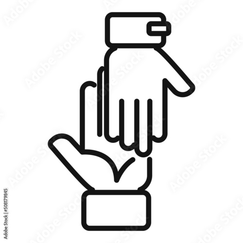 Credibility hands icon outline vector. Customer trust