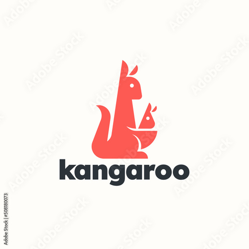 Kangaroo modern logo design icon vector.