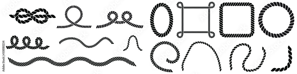 Rope icon vector set. cable illustration sign collection. Frame symbol ...