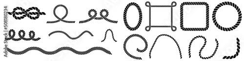 Rope icon vector set. cable illustration sign collection. Frame symbol or logo. knot  mark.