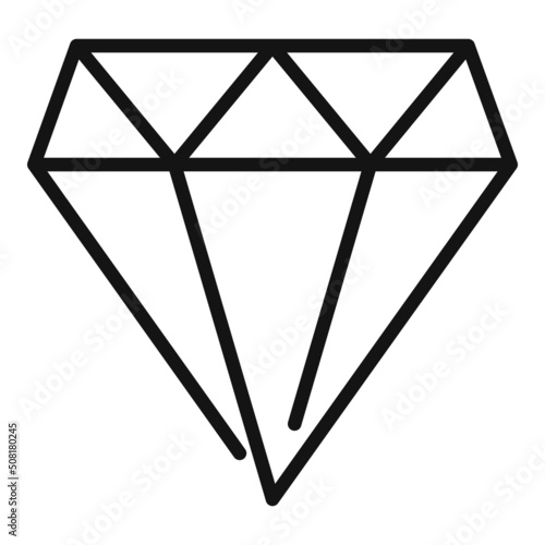 Diamond trust icon outline vector. Customer satisfaction