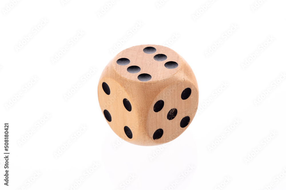 Big wooden dice isolated on white background Big wooden dice isolated on white background