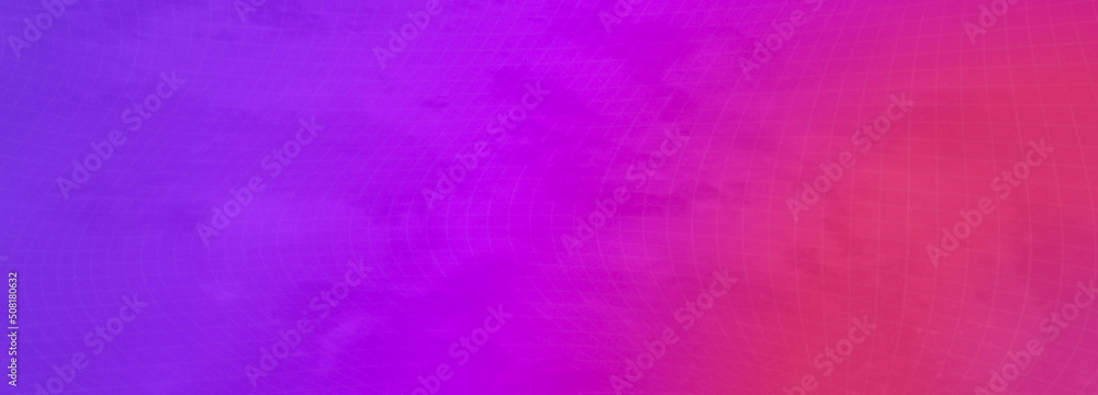 Purple gradient background blank. Horizontal banner or wallpaper tamplate. Copy space, place for text, text area. Bright illustration. Space metaverse web 3 technology texture	