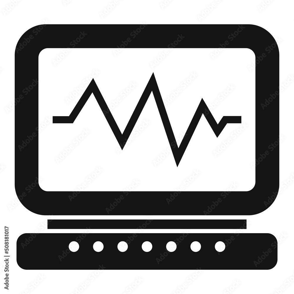 Heart rate control icon simple vector. Room center Heart rate control icon simple vector. Room center